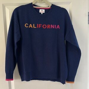Sundry Blue Crewneck Sweater California Text